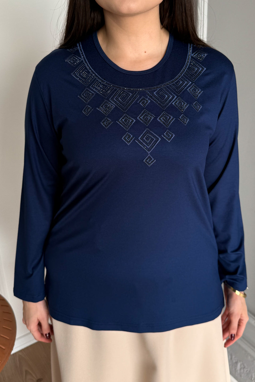MPL Woman's Stone-embellished Knit Blouse 08 - Myrnohrad