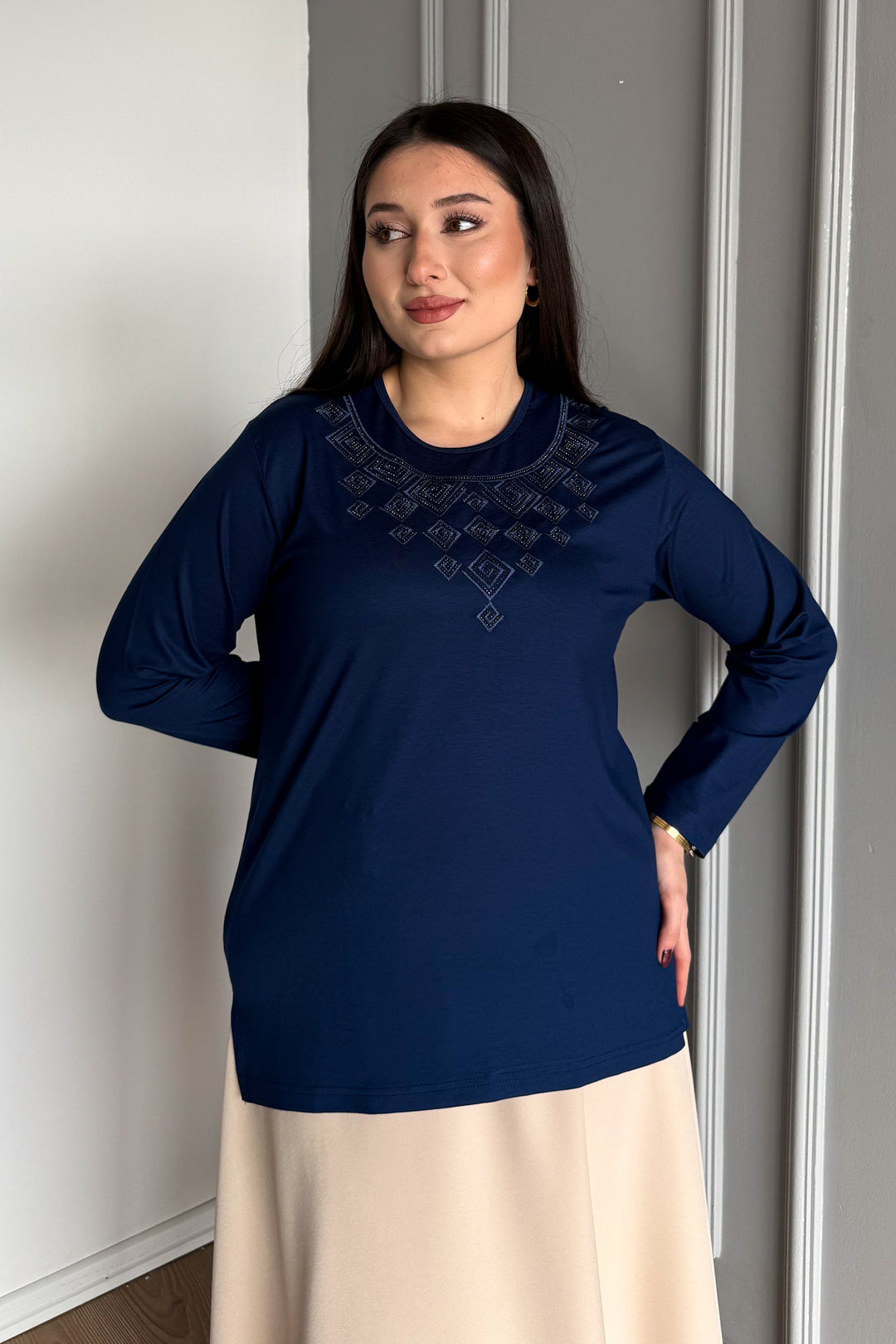 MPL Woman's Stone-embellished Knit Blouse 08 - Myrnohrad