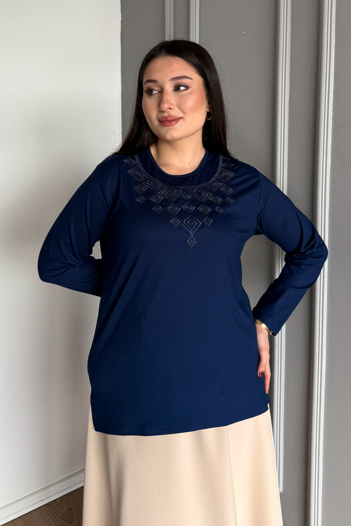 MPL Woman's Stone-embellished Knit Blouse 08 - Myrnohrad