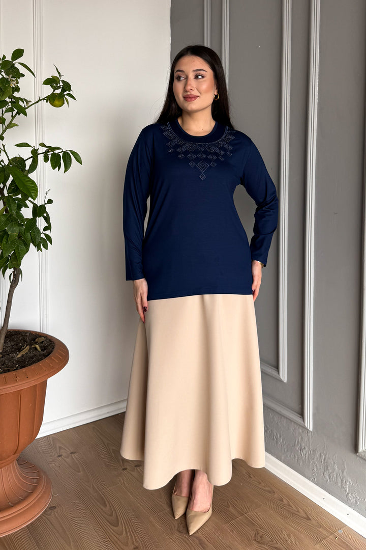 MPL Woman's Stone-embellished Knit Blouse 08 - Myrnohrad