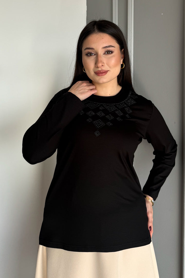 MPL Women's Stone-Embellished Knit Blouse 08 - Macuspana