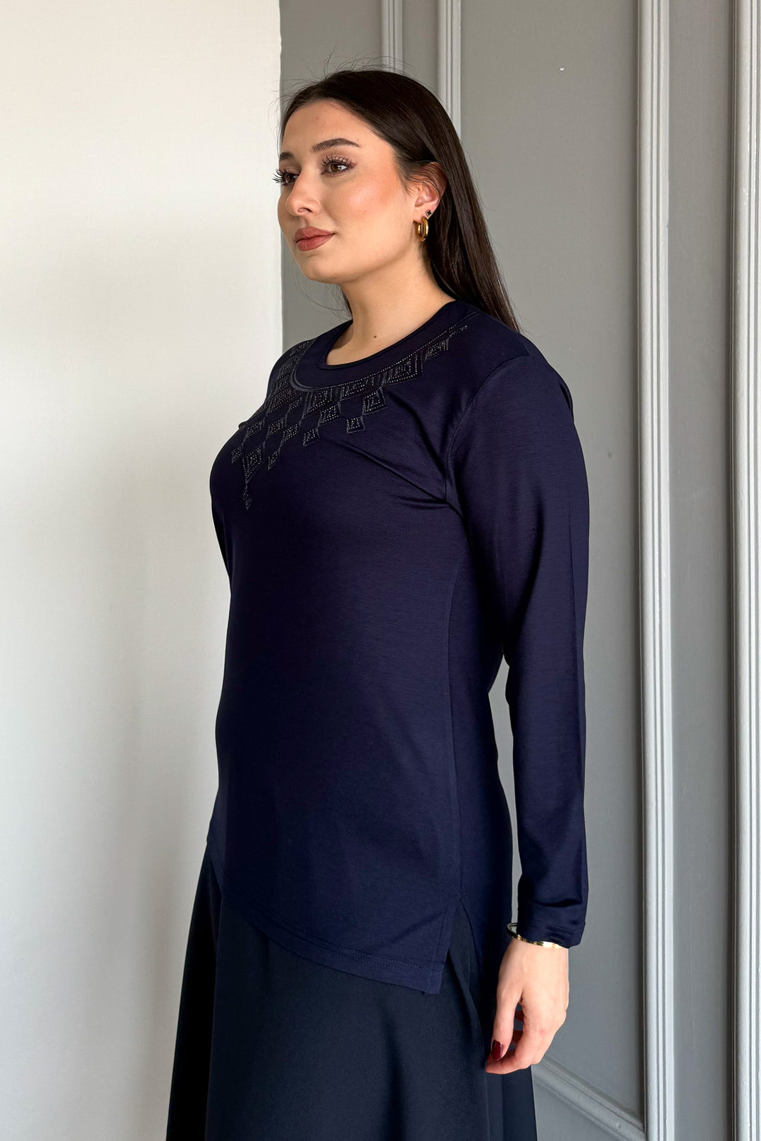 MPL Woman's Stone-Embellished Knit Blouse 08 - Boulder