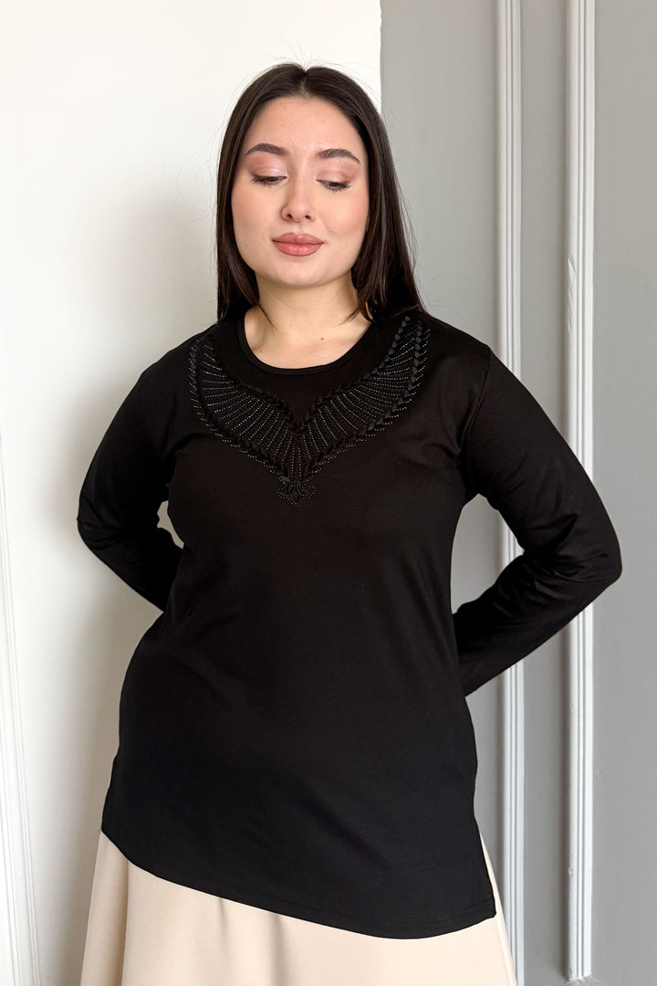 MPL Woman's Stone-Embellished Knit Blouse 09 - Coeur dAlene