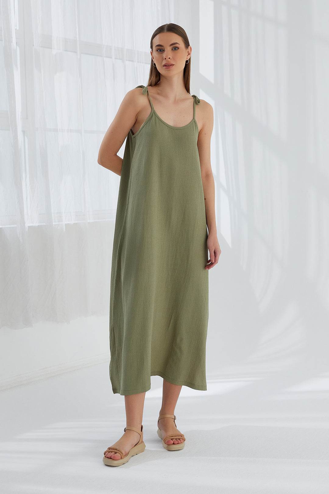 MPL Women's Ruched Dress with String Straps 5701 - Beloit