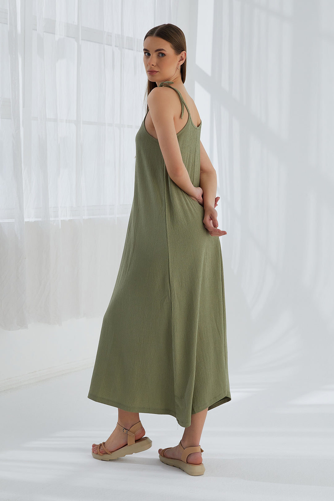 MPL Women's Ruched Dress with String Straps 5701 - Beloit