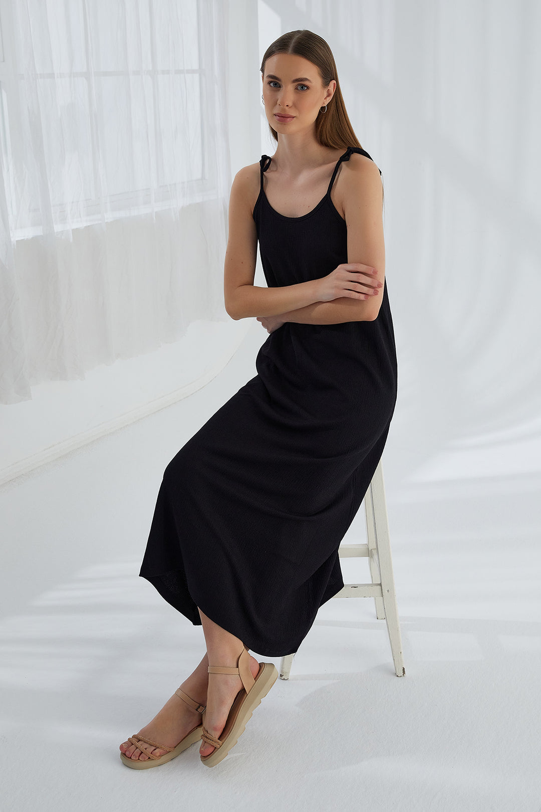 MPL Women's Ruched Dress with String Straps 5701 - Pachuca