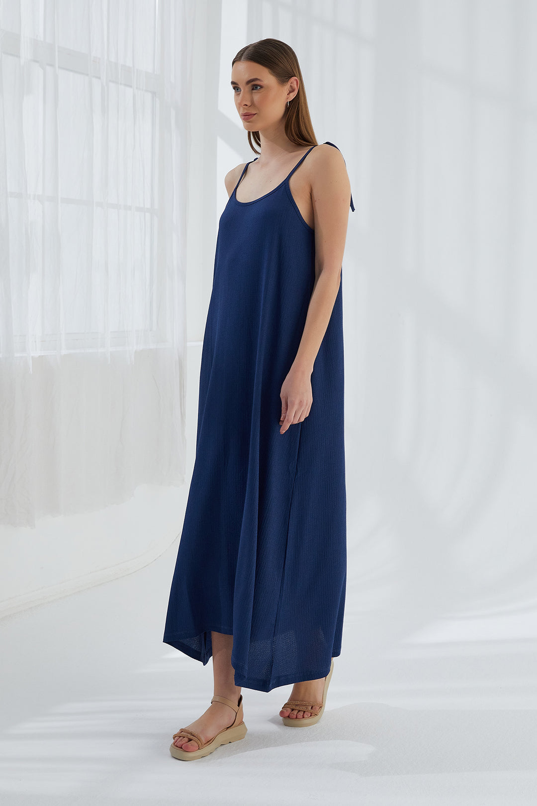 MPL Women's Ruched Dress with String Straps 5701 - La Ciotat