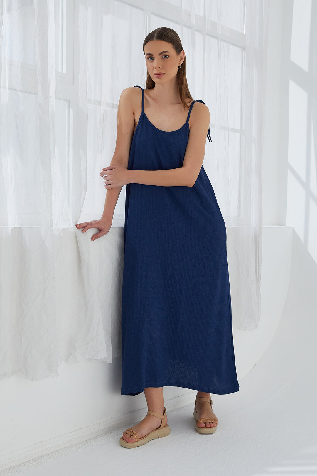 MPL Women's Ruched Dress with String Straps 5701 - La Ciotat