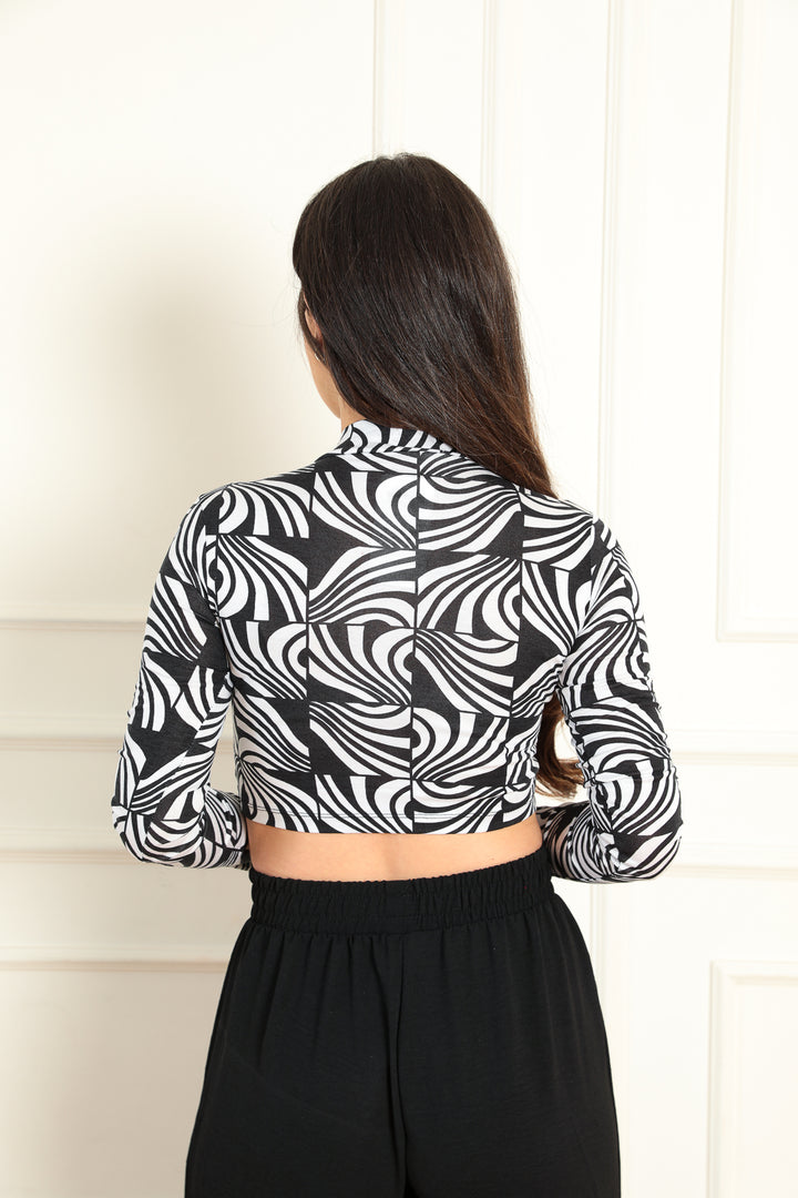 MPL Woman Wavy Long Sleeve Crop Blouse 5785 - Toowoomba