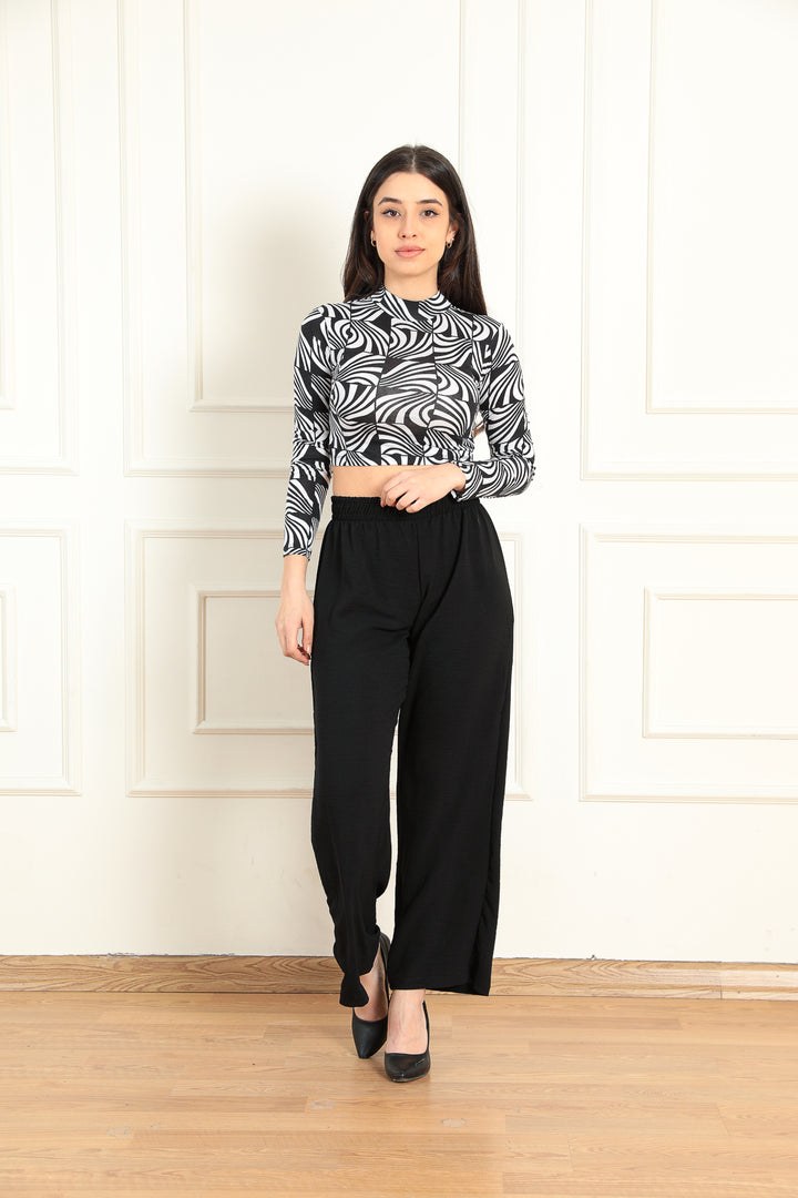 MPL Woman Wavy Long Sleeve Crop Blouse 5785 - Toowoomba