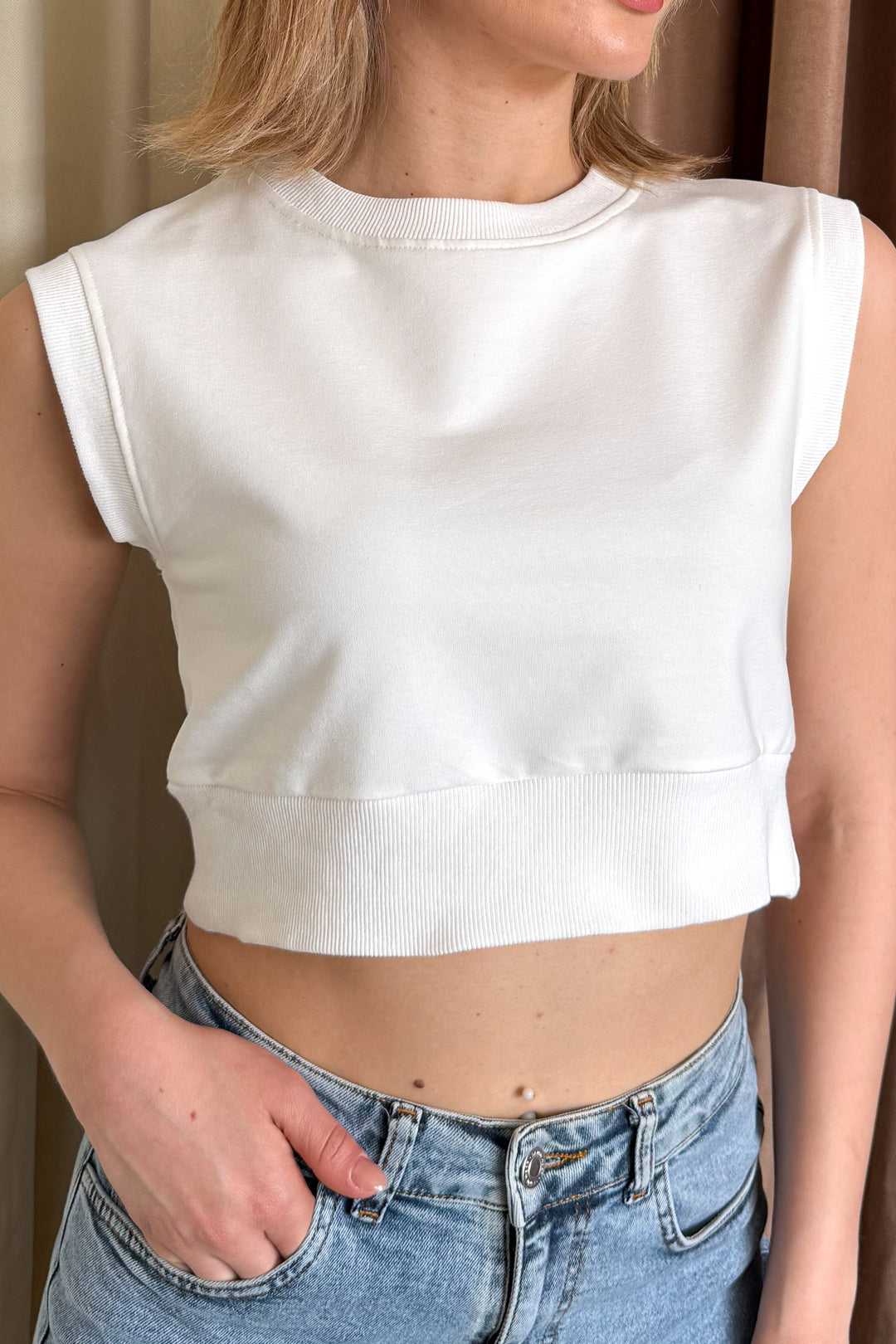 MPL Woman Sleeveless 2 Yarn Crop Blouse 6111 - Burgos