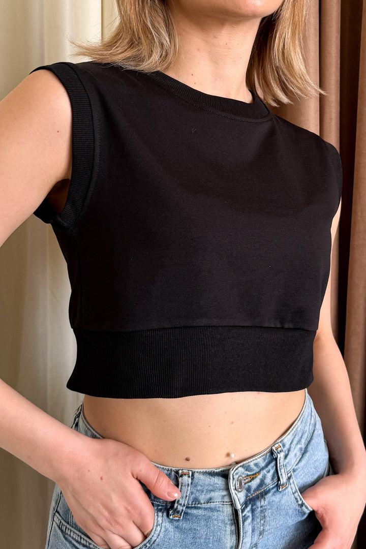 MPL Woman Sleeveless 2 Yarn Crop Blouse 6111 - Pervomaisk