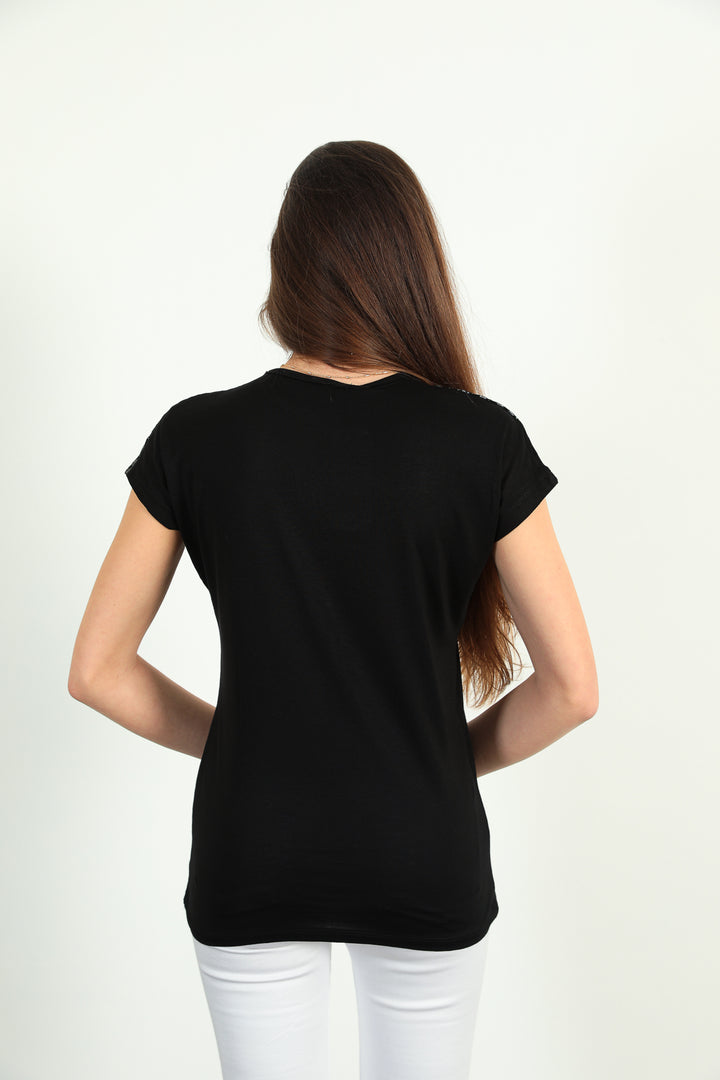 MPL Women's Star Print Loose Fit T-shirt 102by020093 - Pessac