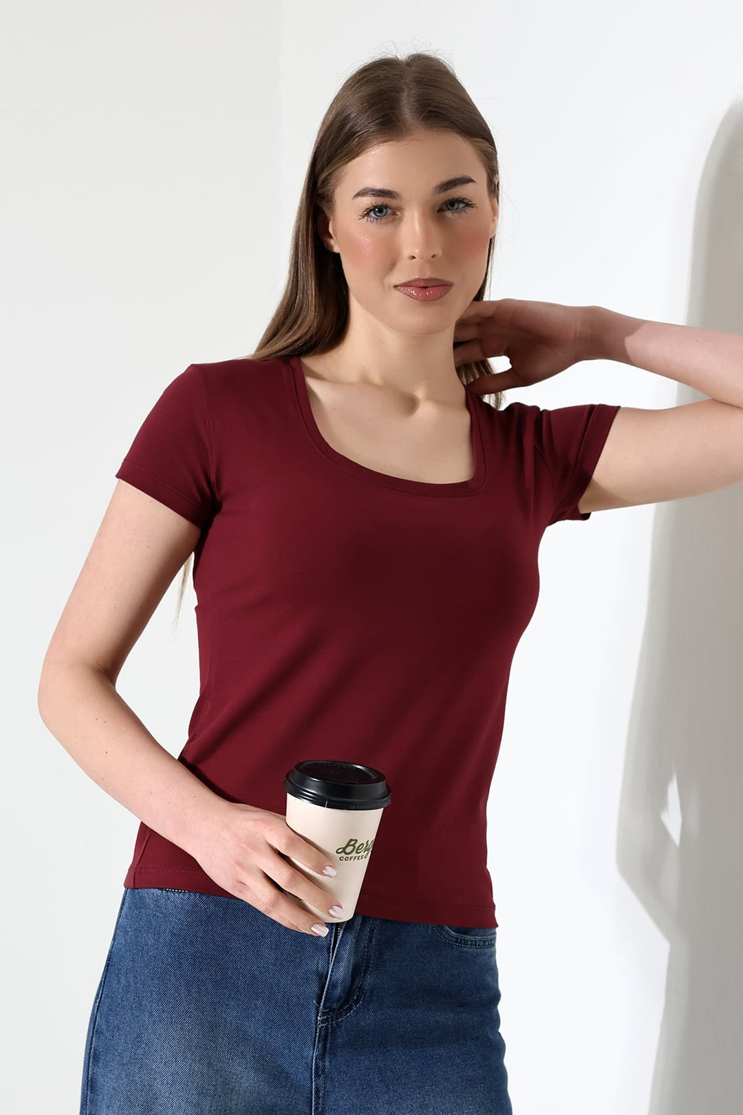 MPL Kadın Kısa Kol Kare Yaka Body 21069 - Vitsyebsk