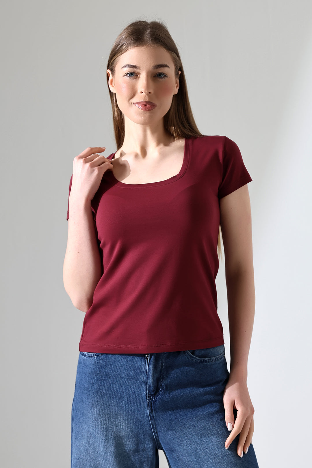 MPL Kadın Kısa Kol Kare Yaka Body 21069 - Vitsyebsk