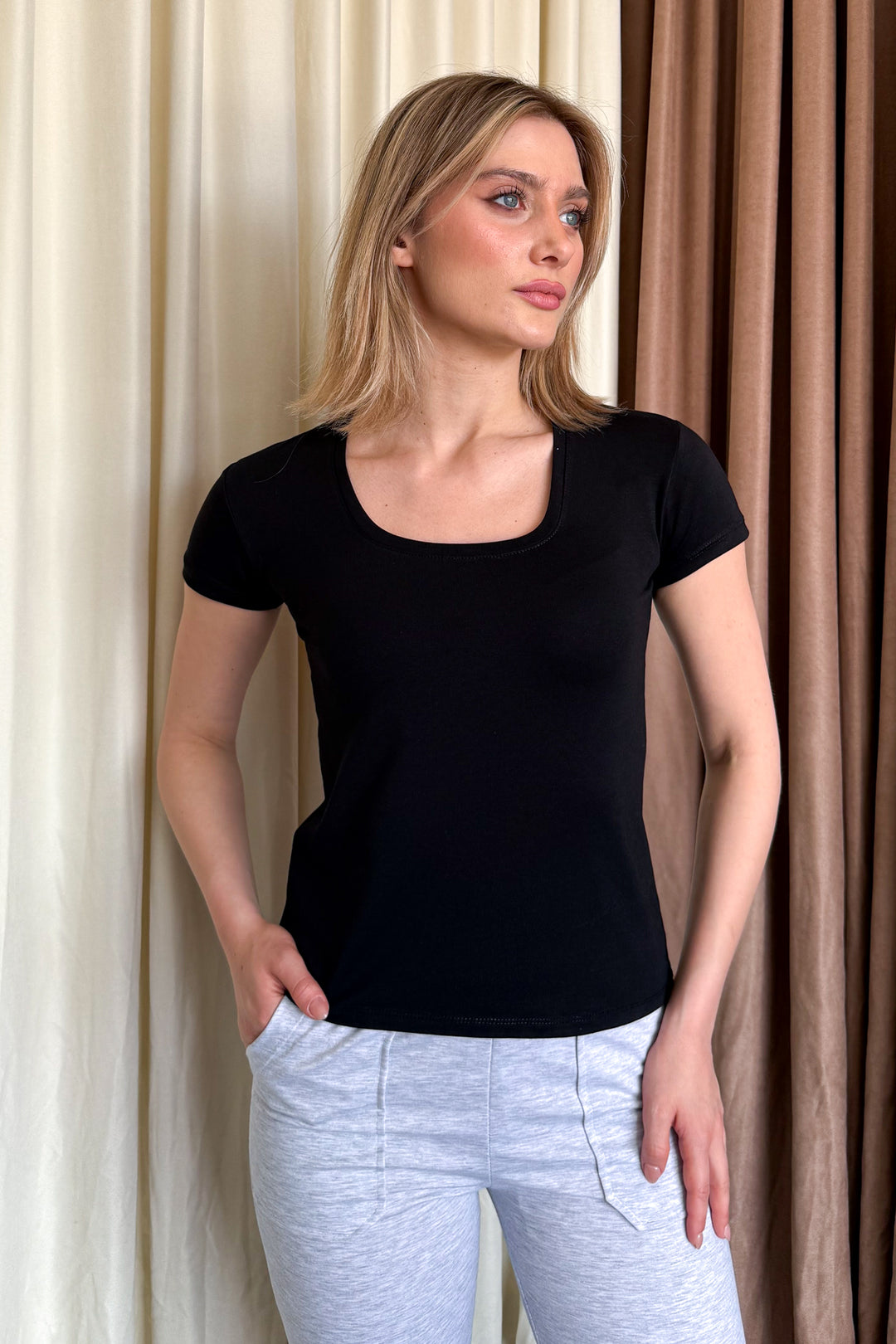 MPL Woman Short Sleeve Square Neck Bodysuit 21069 - Catemaco
