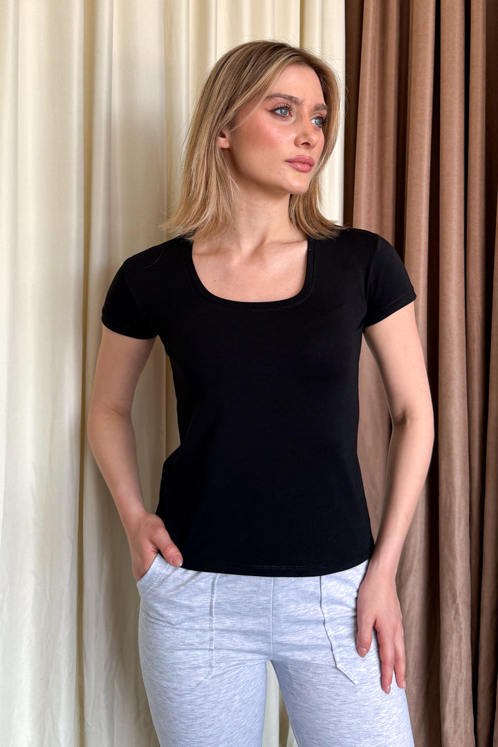 MPL Woman Short Sleeve Square Neck Bodysuit 21069 - Catemaco