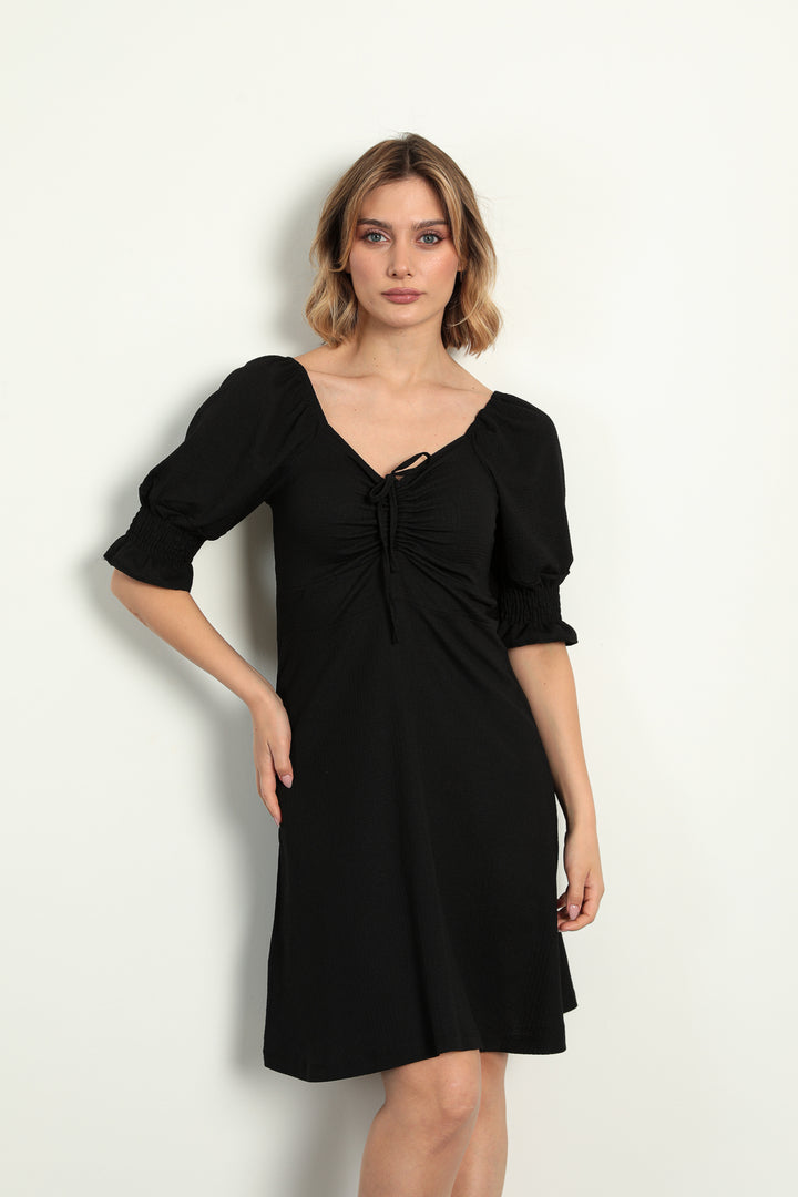 MPL Women's Dress with Ruched Front and Elasticated Sleeves 5034 - Cartagena