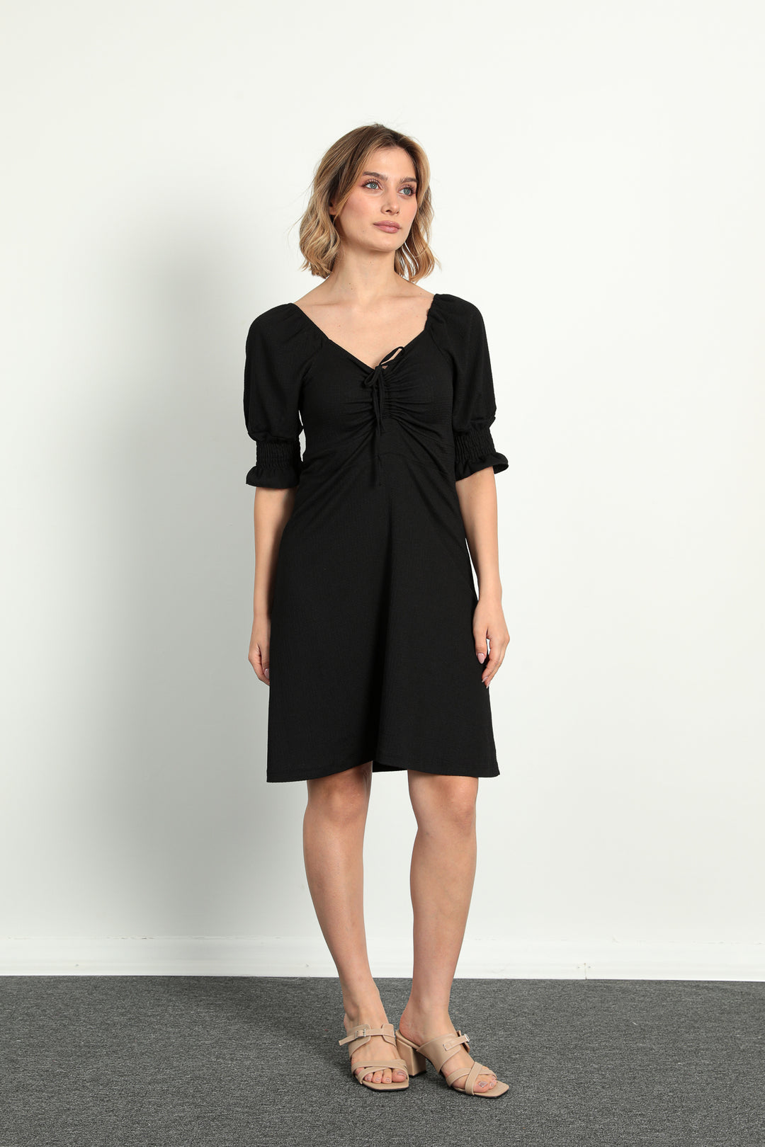 MPL Women's Dress with Ruched Front and Elasticated Sleeves 5034 - Cartagena
