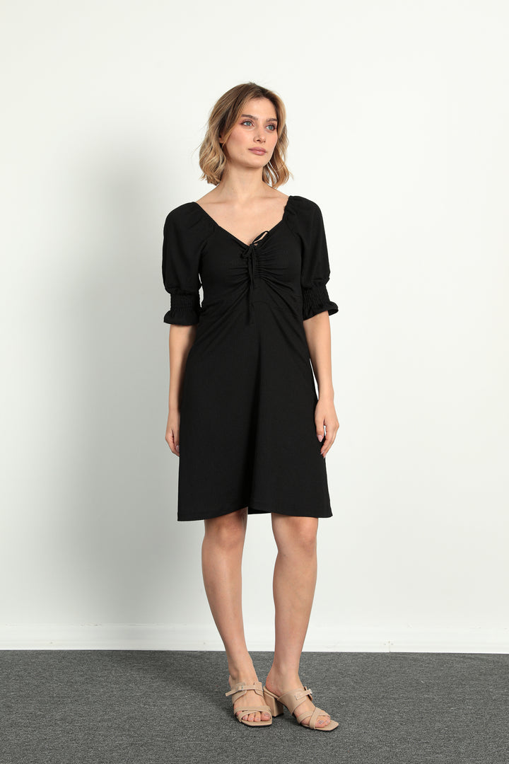 MPL Women's Dress with Ruched Front and Elasticated Sleeves 5034 - Cartagena