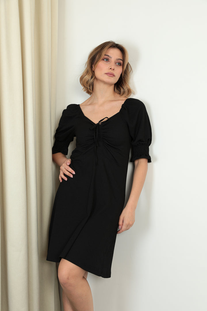 MPL Women's Dress with Ruched Front and Elasticated Sleeves 5034 - Cartagena