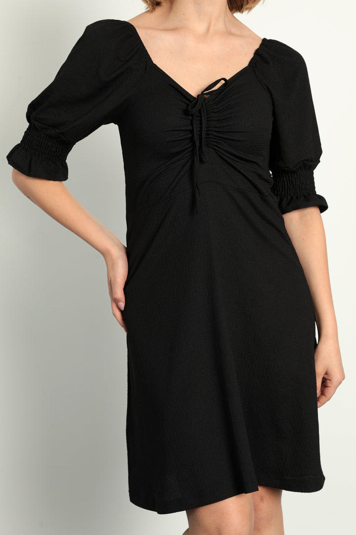 MPL Women's Dress with Ruched Front and Elasticated Sleeves 5034 - Cartagena