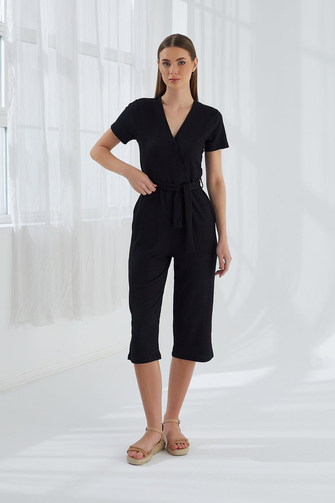 MPL Woman Front Lace Short Sleeve Jumpsuit 5598 - Niort