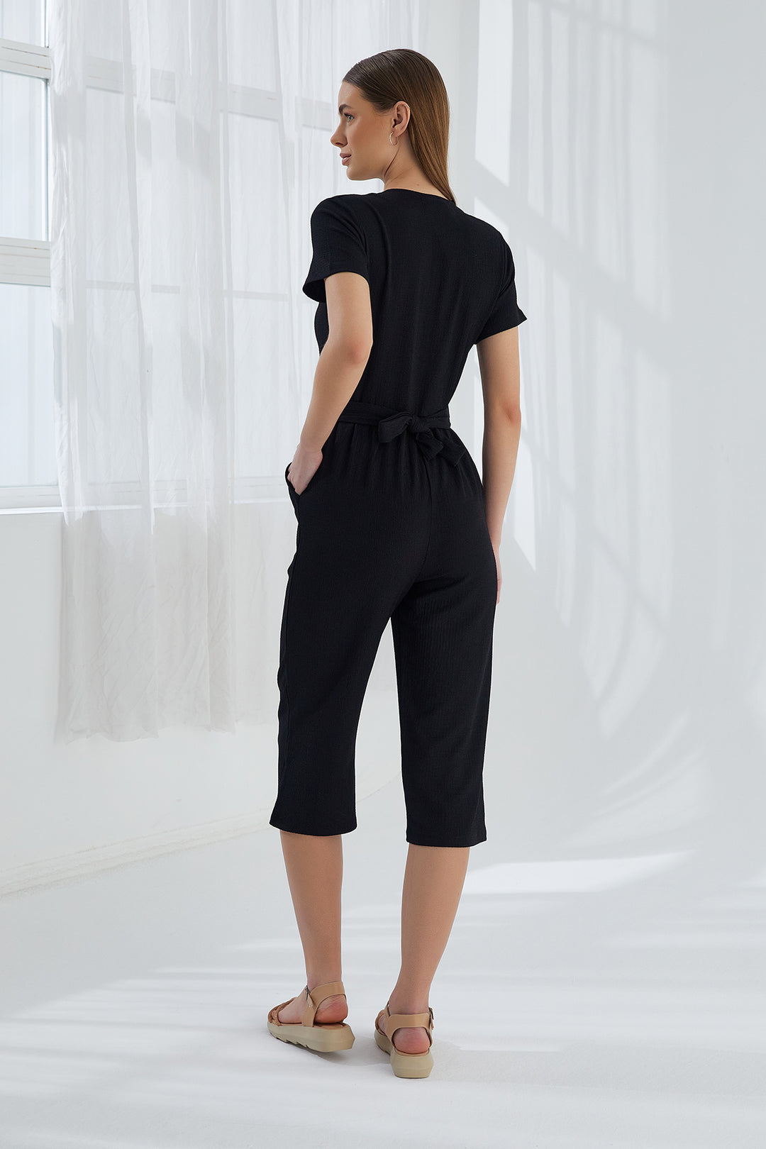 MPL Woman Front Lace Short Sleeve Jumpsuit 5598 - Niort