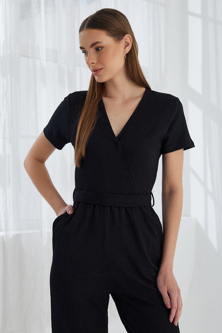 MPL Woman Front Lace Short Sleeve Jumpsuit 5598 - Niort