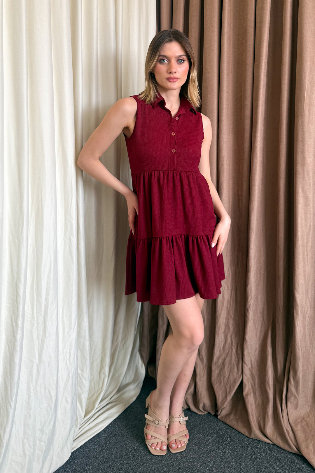 MPL Women's Front Buttoned Polo Neck Dress 5599 - Clovis