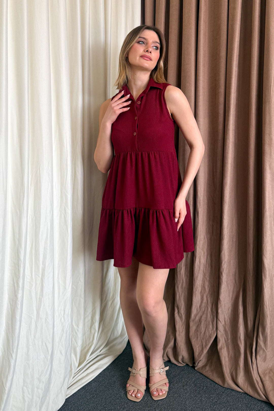 MPL Women's Front Buttoned Polo Neck Dress 5599 - Clovis