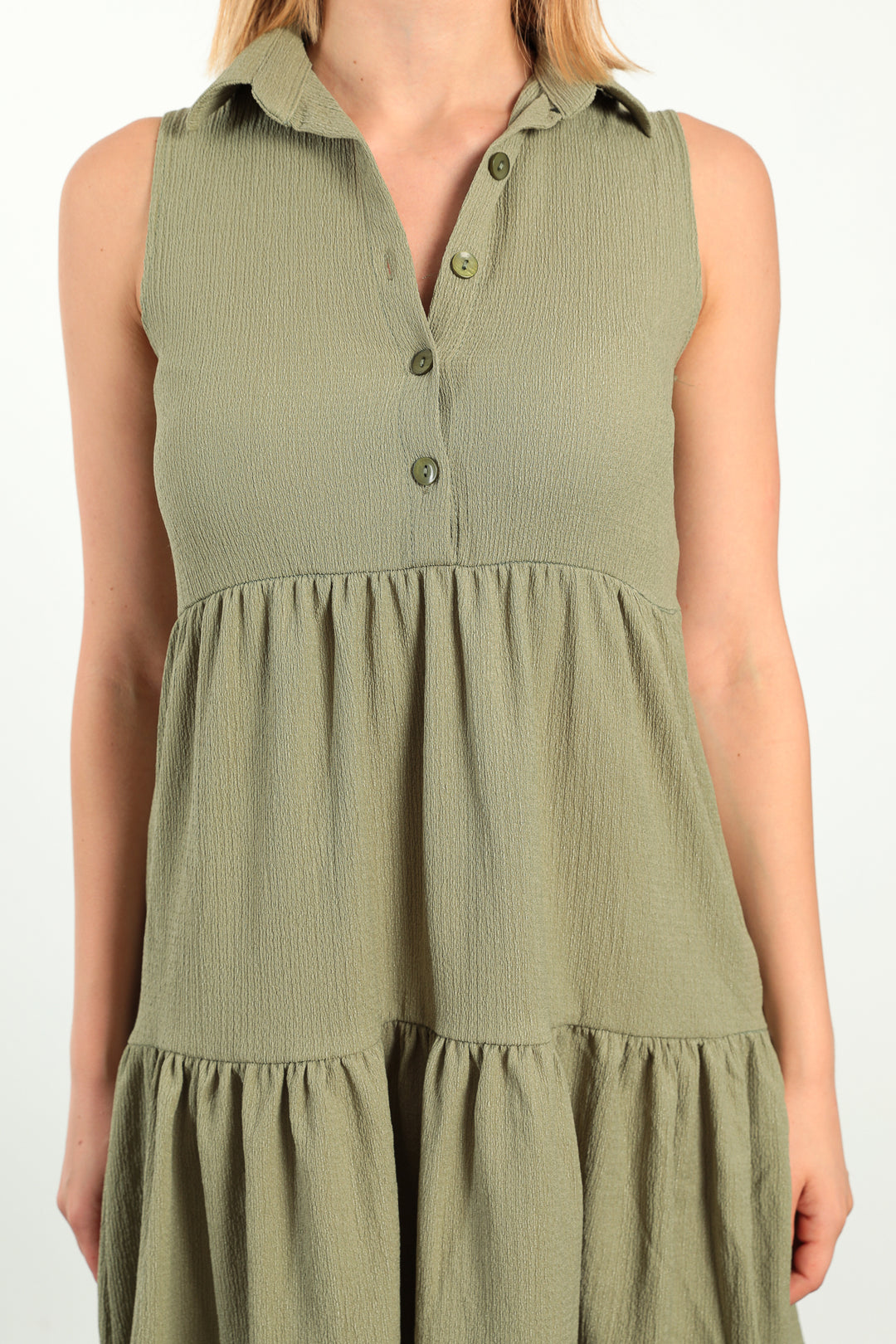 MPL Women's Front Buttoned Polo Neck Dress 5599 - Kamen