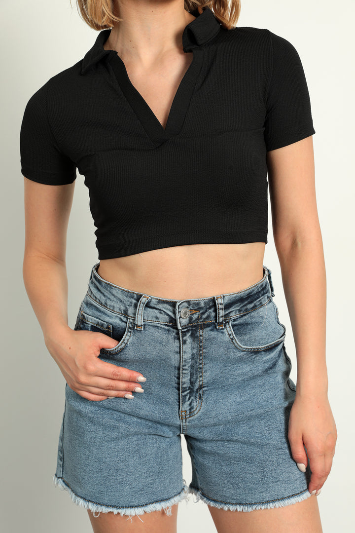 MPL Women's Polo Neck Crop T-shirt 5766 - Altoona