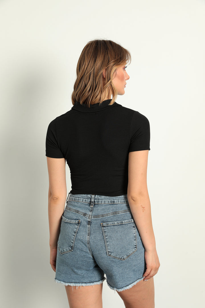 MPL Women's Polo Neck Crop T-shirt 5766 - Altoona
