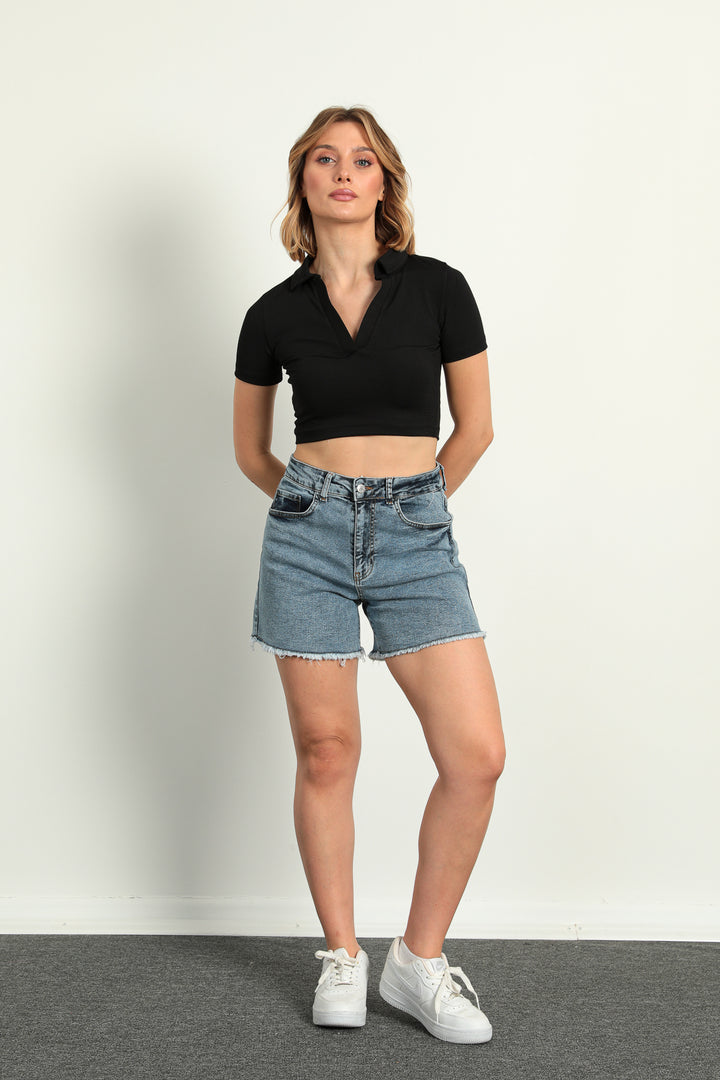 MPL Women's Polo Neck Crop T-shirt 5766 - Altoona