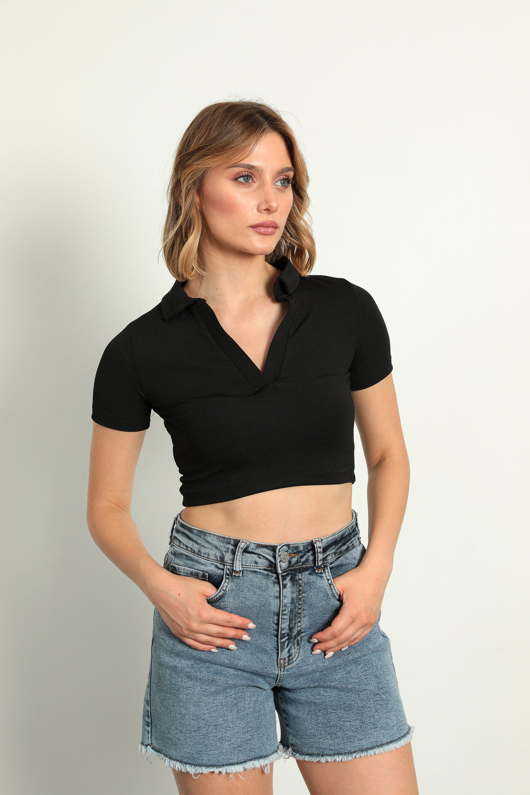 MPL Women's Polo Neck Crop T-shirt 5766 - Altoona