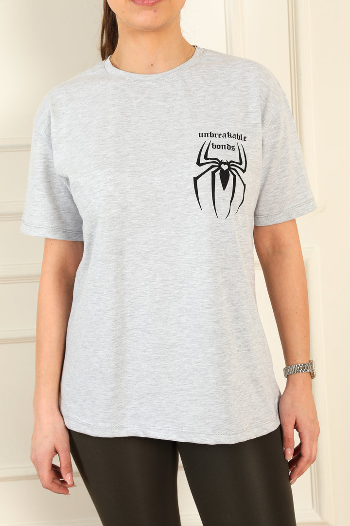 MPL Women's Heart-Shaped Spider Printed T-shirt - Kropyvnytskyi