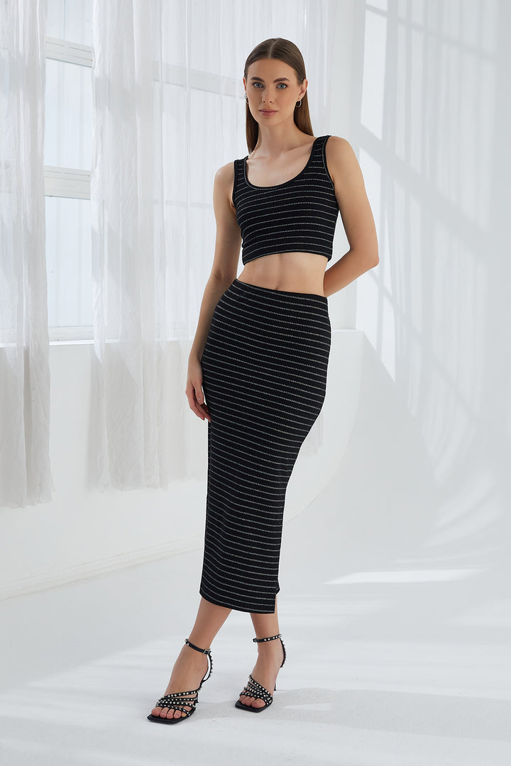 MPL Woman Slit Striped Skirt 5803 - Wollongong
