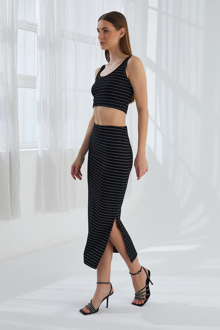 MPL Woman Slit Striped Skirt 5803 - Wollongong
