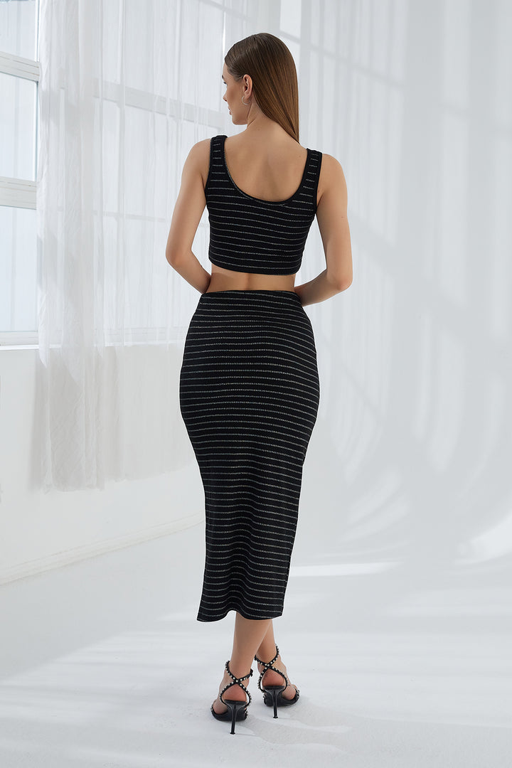 MPL Woman Slit Striped Skirt 5803 - Wollongong