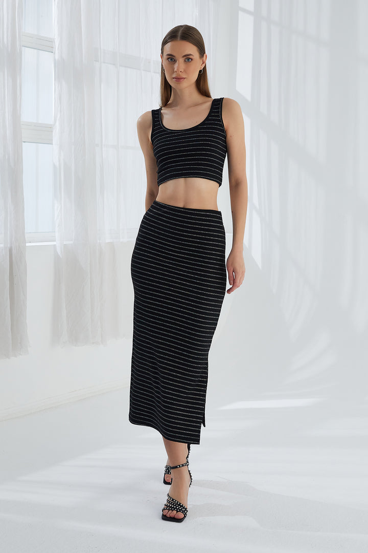 MPL Woman Slit Striped Skirt 5803 - Wollongong