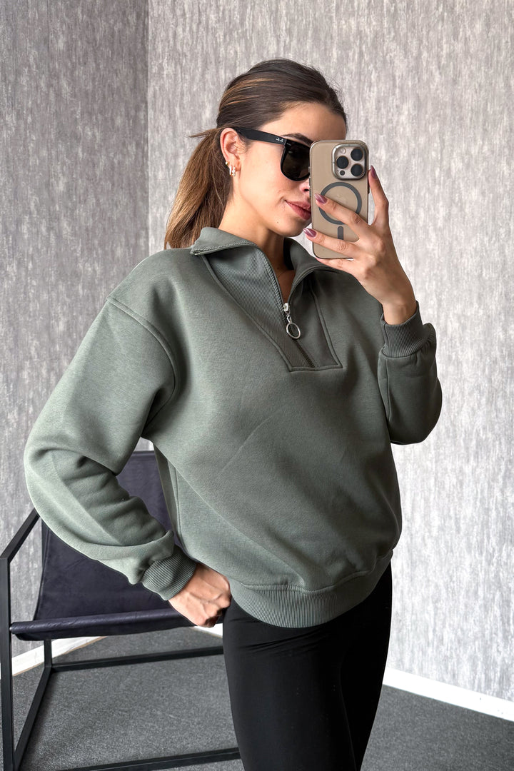 MPL Kadın Kamyoncu Fermuarlı Sweat 21971 - Cortazar