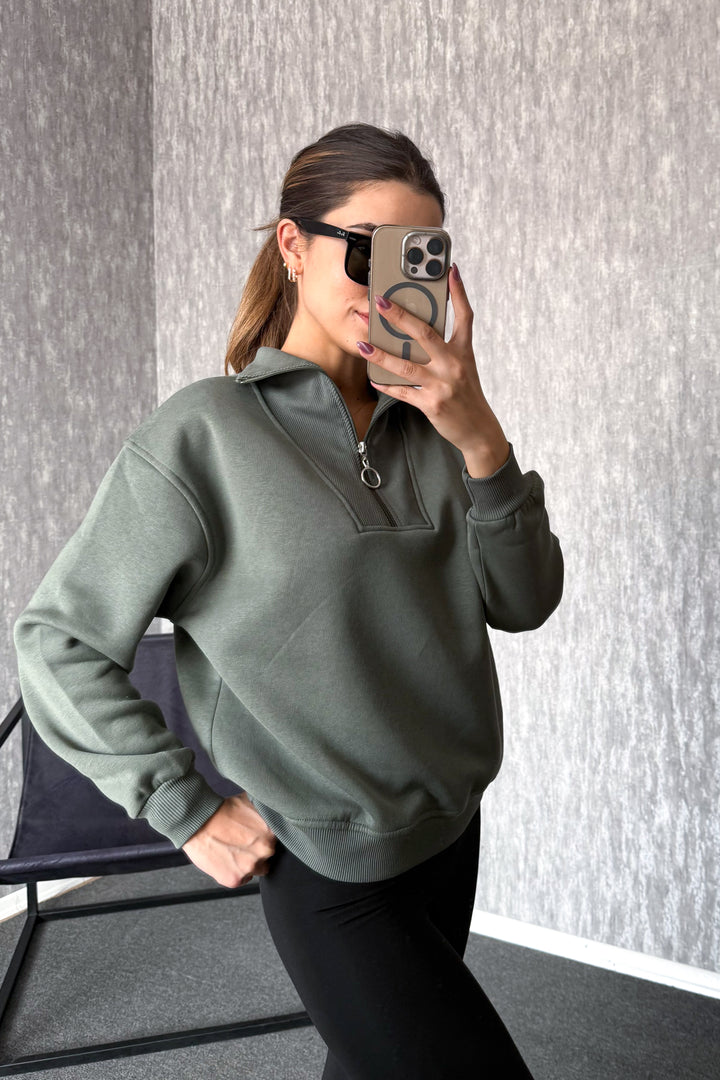 MPL Kadın Kamyoncu Fermuarlı Sweat 21971 - Cortazar