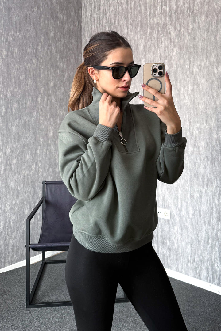 MPL Kadın Kamyoncu Fermuarlı Sweat 21971 - Cortazar