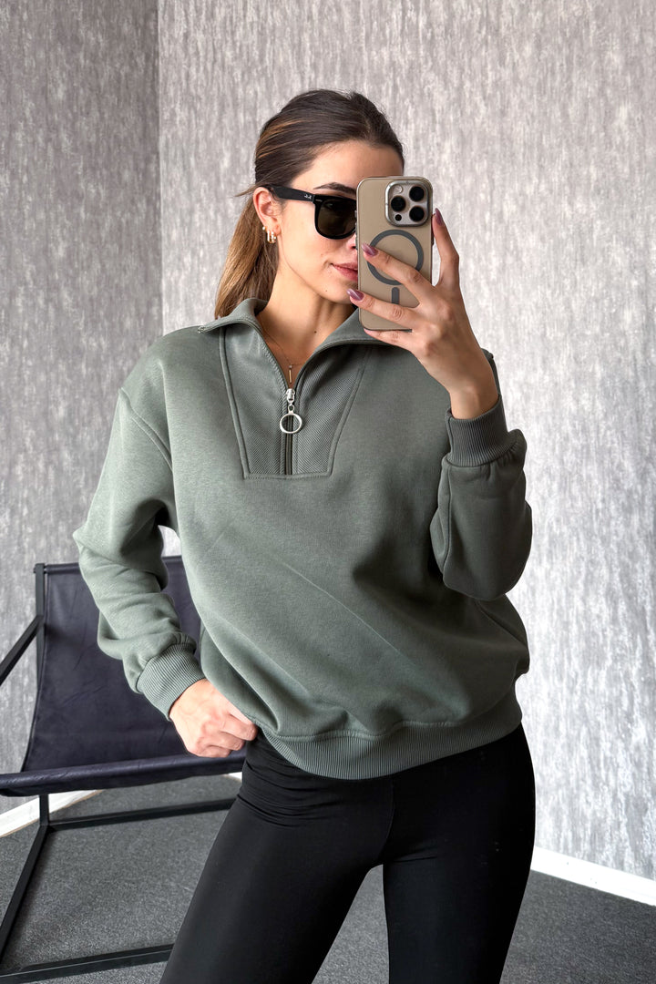 MPL Kadın Kamyoncu Fermuarlı Sweat 21971 - Cortazar