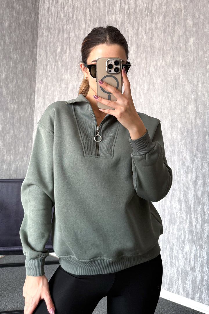 MPL Kadın Kamyoncu Fermuarlı Sweat 21971 - Cortazar