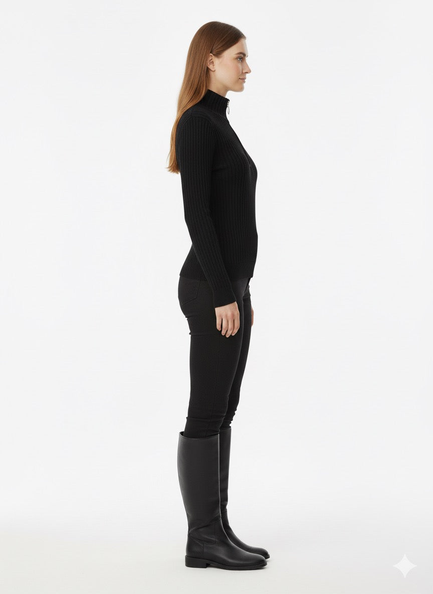 MPL Kadın Fermuarlı Gömlek Yaka Sweat 21986 - Salem