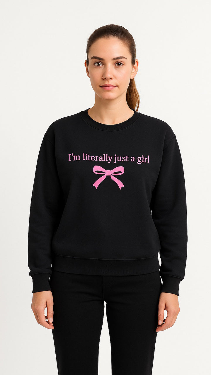 MPL Woman Bow Printed 3 Yarn Sweatshirt - Wentzville