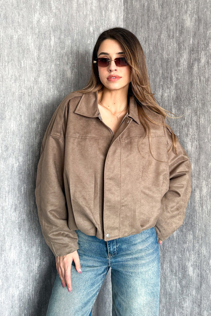 MPL Kadın Süet Bomber Mont 0730 - Elkhart