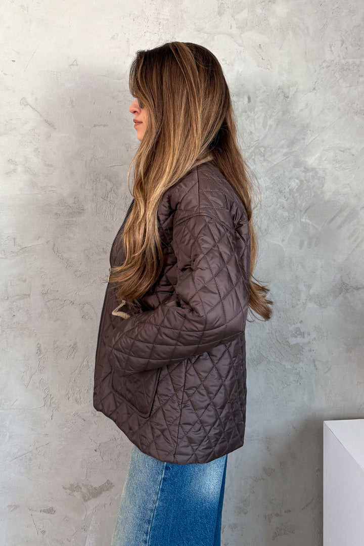 MPL Woman Velvet Collar Quilted Coat 5229 - Lakewood Ranch